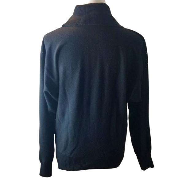 Liquid By Sioni Super Soft Wool Blend Black Rhinestone Knit Top - Picture 3 of 6